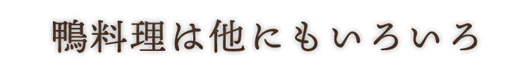 鴨料理は他にもいろいろ